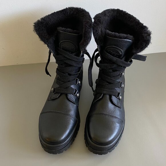 Women's Black Fur-Lined Ankle Boots - Picture 3 of 16
